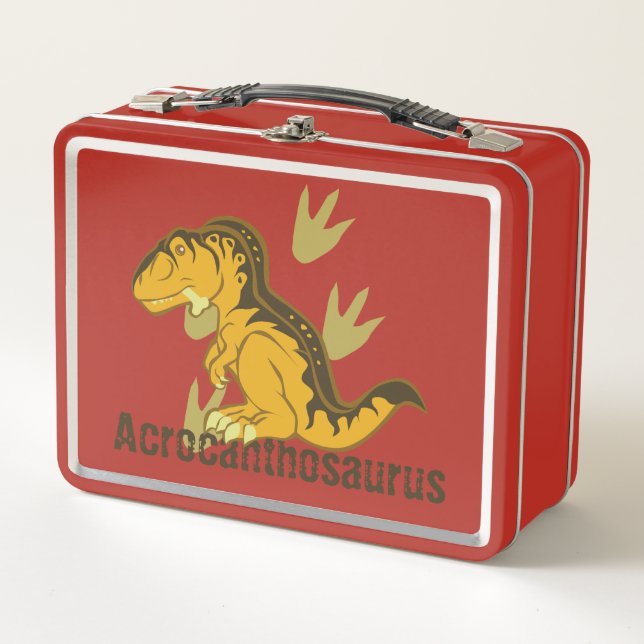 Cute Acrocanthosaurus Metal Lunch Box (Front)
