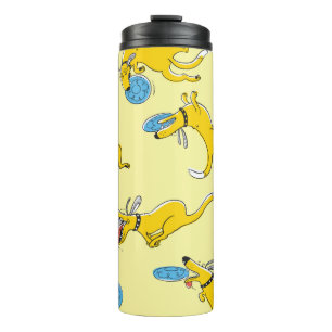 Cute activity dogs vintage seamless pattern. Doodl Thermal Tumbler