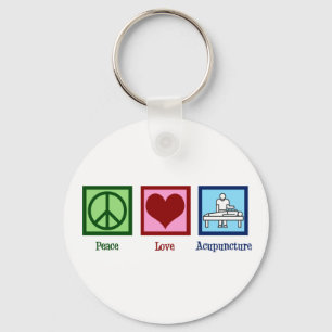 Cute Acupuncturist Peace Love Acupuncture Key Ring