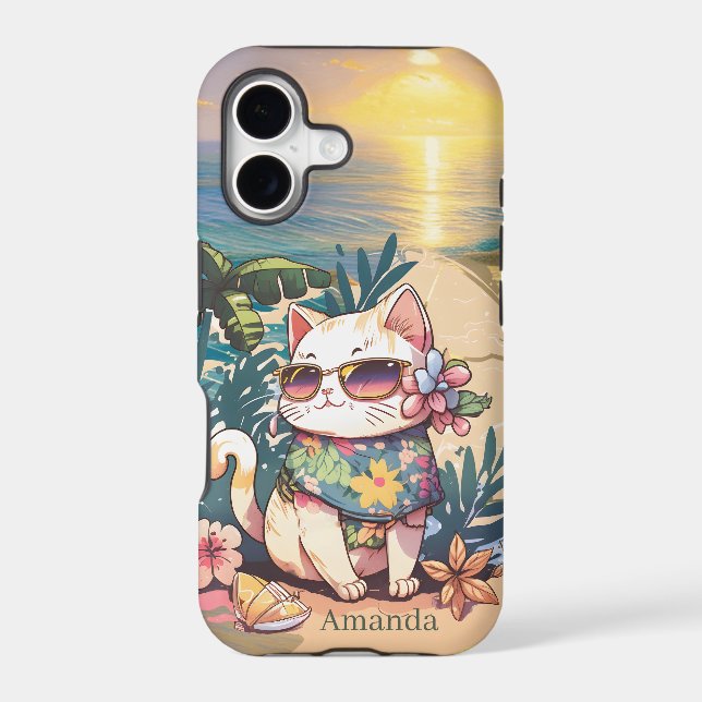 cute add name beach cat (Back)