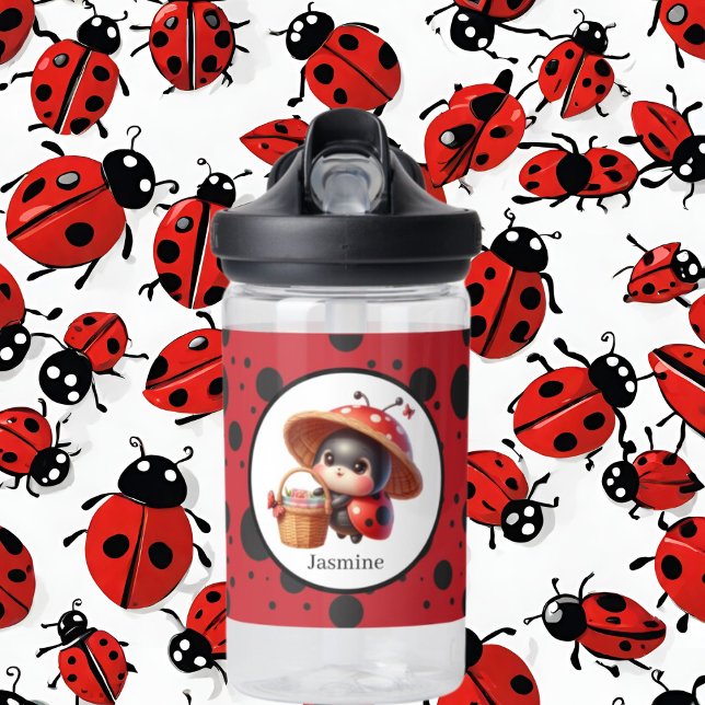 Cute add name ladybug lovers  water bottle (Creator Uploaded)