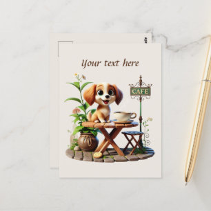 Cute add your text coffee shop  postcard