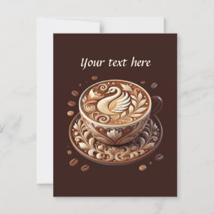 Cute add your text coffee shop  postcard