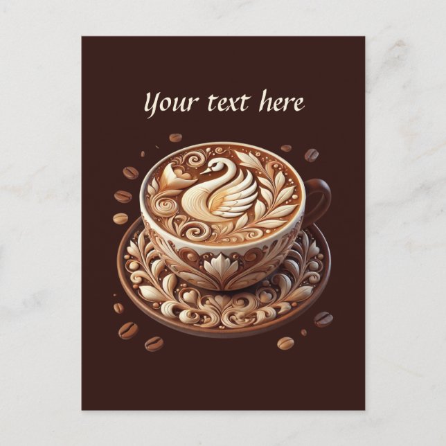 Cute add your text coffee shop  postcard (Front)