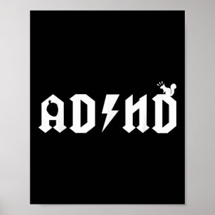Cute Adhd Tee Mental Health Awareness Poster