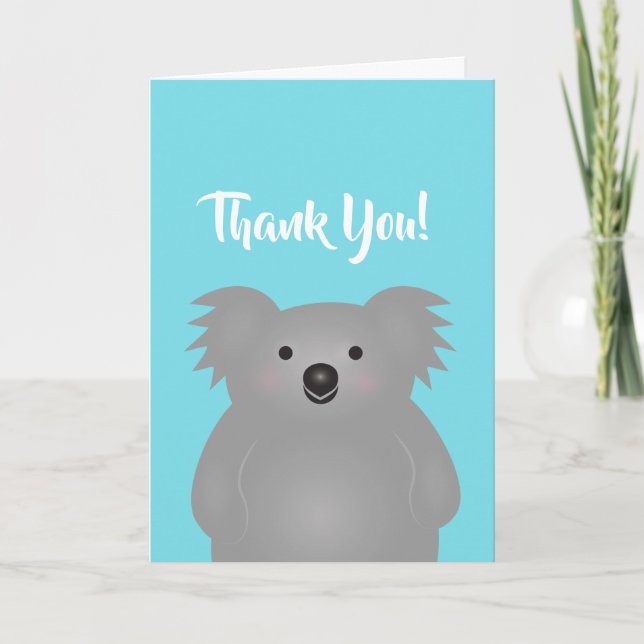 Cute Adorable Australian Koala Bear Thank You Card (Front)