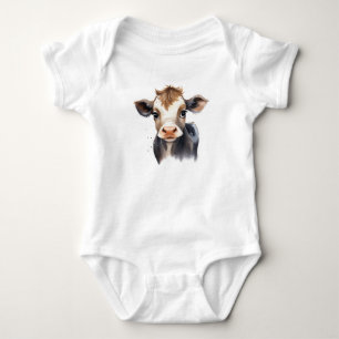 Cute Adorable Baby Cow Calf  Bodysuit