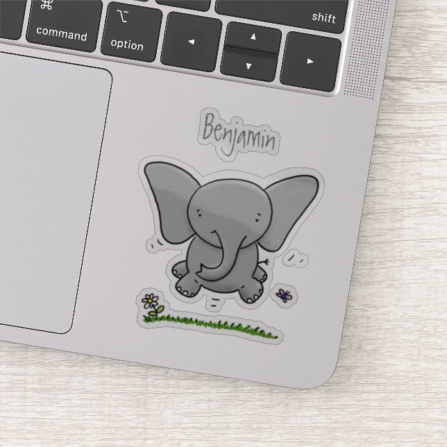 Cute adorable baby elephant cartoon illustration (Detail)