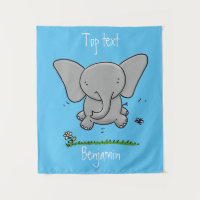 Cute adorable baby elephant cartoon illustration