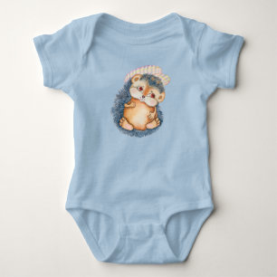 Cute Adorable Baby Hedgehog With Hat Bodysuit