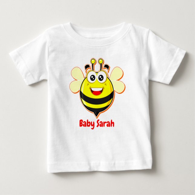 Cute Adorable Bee and Seal Cub Graphic Baby T-Shirt (Front)