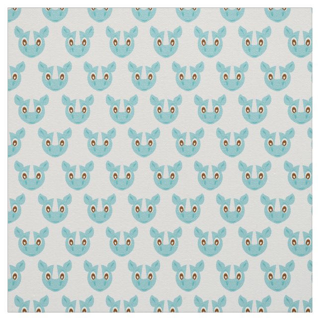 Cute & Adorable Blue Rhino Fabric (Swatch)