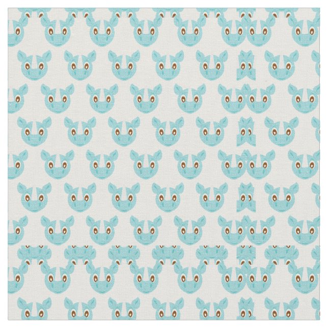 Cute & Adorable Blue Rhino Fabric (Close Up)