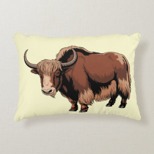 Cute & adorable brown Yak Decorative Cushion