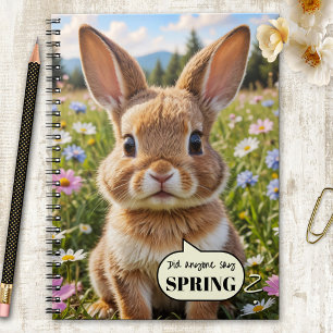 Cute Adorable Bunny Rabbit Spring Notebook