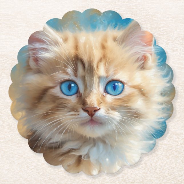Cute Adorable Cat-37823 Paper Coaster (Front)
