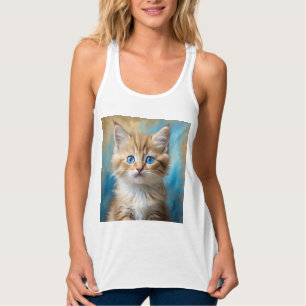 Cute Adorable Cat Portrait Singlet