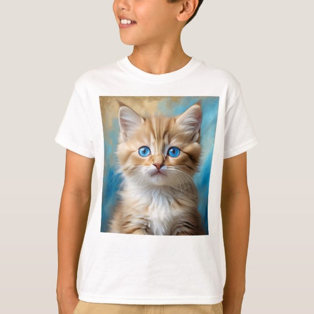 Cute Adorable Cat Portrait  T-Shirt (Front)