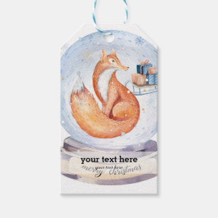 Cute adorable Christmas fox Gift Tags