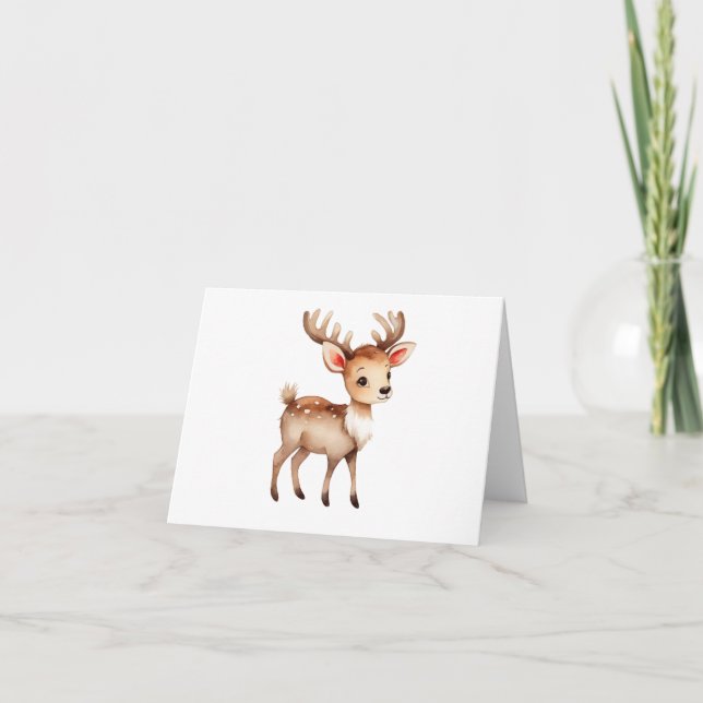 Cute Adorable Christmas Holiday Reindeer 5 (Front)