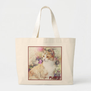 Cute Adorable Close-up Cat Picture Large Tote Bag