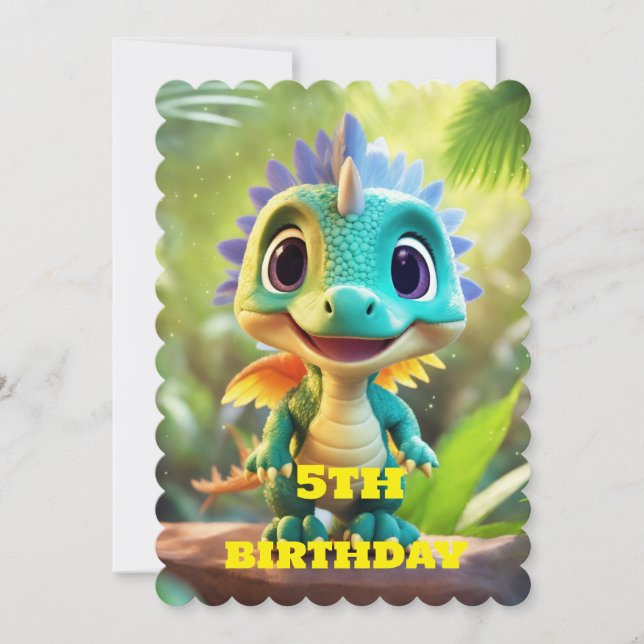 cute adorable dinasaur invitation (Front)