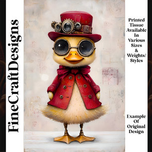 Cute Adorable Duckling In Coat & Hat L6 Decoupage Tissue Paper