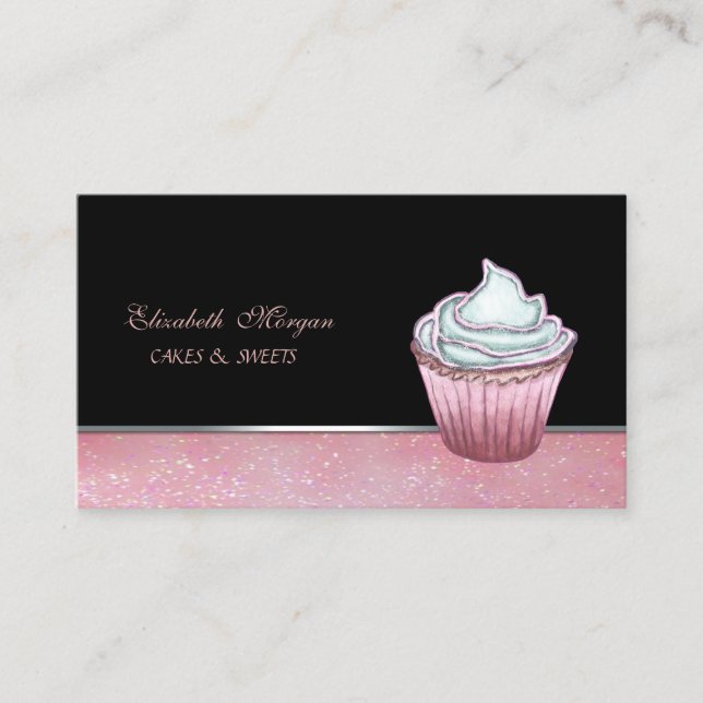 Cute Adorable Elegant Cupcake  Business Card (Front)