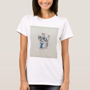 Cute adorable funny trendy blue eyes kitten T-Shirt