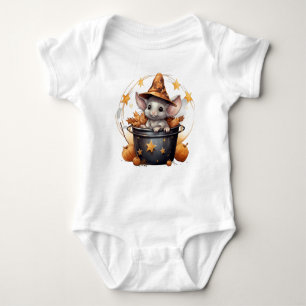 CUTE ADORABLE HALLOWEEN MOUSE IN BUCKET BABY BODYSUIT