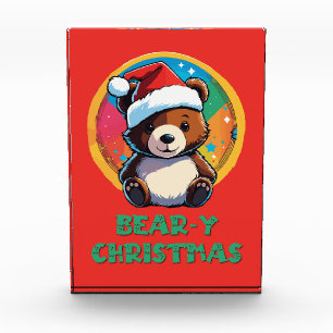 Cute Adorable Kawaii Chibi Bear-y Christmas Bear Photo Block