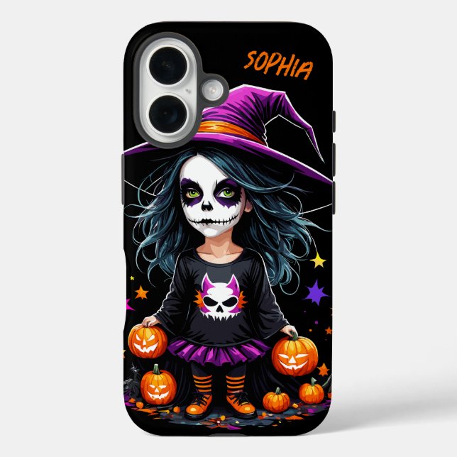 Cute Adorable Kawaii Halloween Witch Case-Mate iPhone Case (Back)