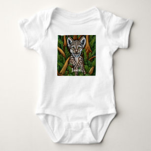 Cute Adorable Little Lynx Kitten Baby Bodysuit