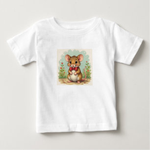 Cute adorable little mouse with tie baby T-Shirt