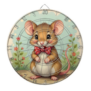 Cute adorable little mouse with tie dartboard
