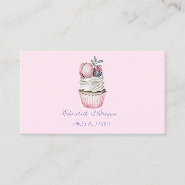 Cute Adorable  Macarons,Sweets Bakery Business Card (Front)