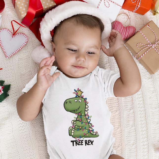 Cute Adorable Merry Christmas TREE REX Baby T-Shirt (Creator Uploaded)