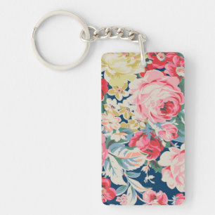 Cute Adorable Modern Blooming Flowers Key Ring