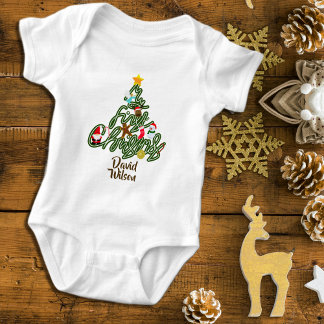 Cute Adorable My First Christmas Tree Baby Baby Bodysuit