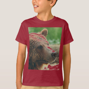 Cute Adorable Nature Bear Animal Face Eyes T-Shirt