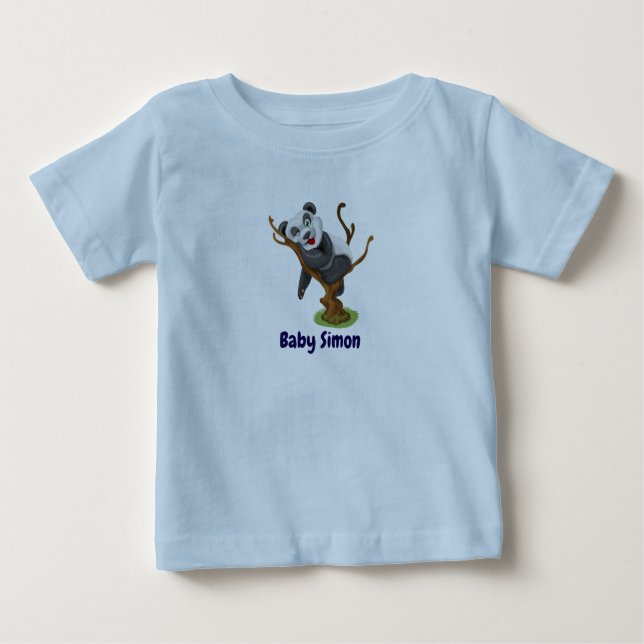 Cute Adorable Panda and Seal Cub Graphic Baby T-Shirt (Front)