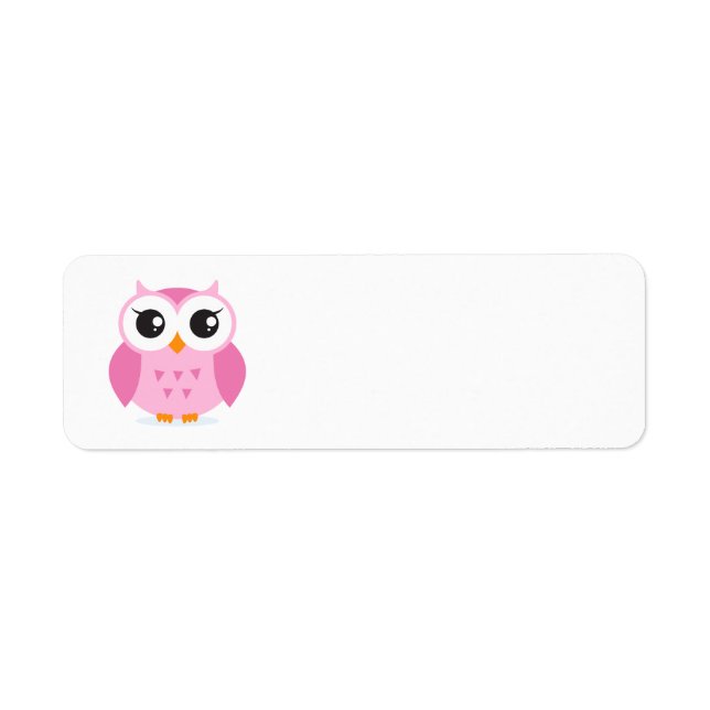 Cute adorable pink owl animal cartoon for kids (Front)