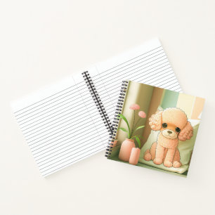 Cute Adorable Poodle Dog Puppy Artwork Notebook