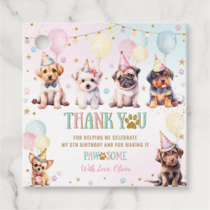 Cute Adorable Puppy Dogs Balloons Birthday Party Favour Tags