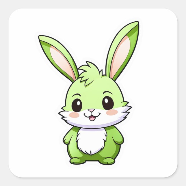 Cute Adorable rabbit animal Square Sticker (Front)