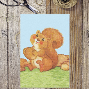 Cute Adorable Squirrel Acorns Nuts Tissue Paper