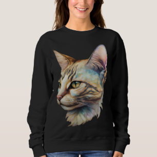 Cute adorable unique original watercolor cat  9 sweatshirt