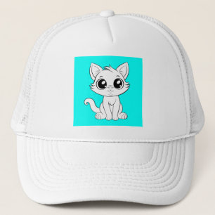 Cute Adorable White Cat Trucker Hat
