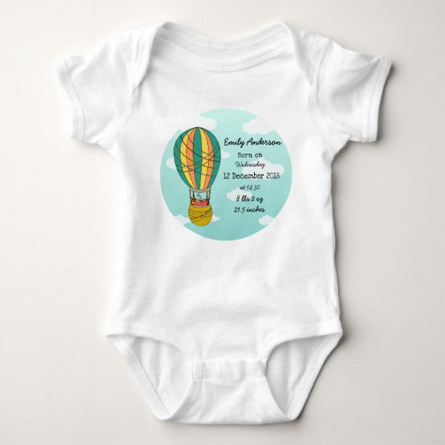 Cute "Adventure Awaits" Bird Illustration For Baby Bodysuit (Front)