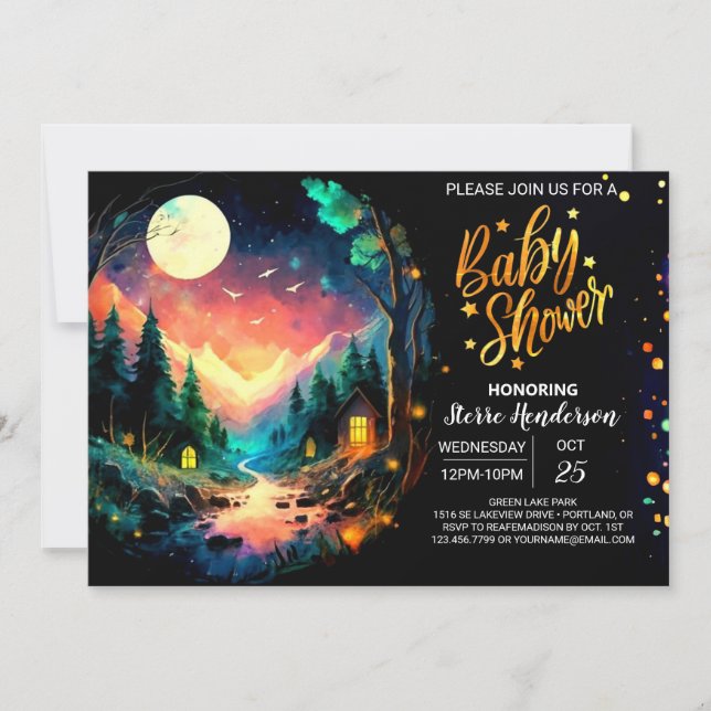 Cute Adventure Awaits Timberland Baby Shower Invitation (Front)